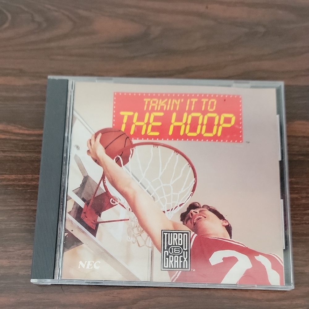 Vintage TurboGrafx-16 Takin' It to the Hoop Game - Red and White